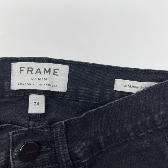 FRAME Denim Le Skinny de Jeanne Size 24 Black - Picture 4 of 6